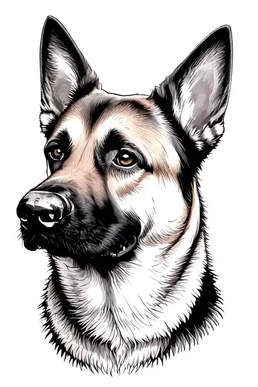 Belgian Malinois police dog tattoo design idea