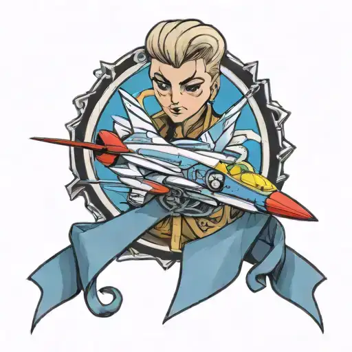 "Thunderbirds are go" written in ribbon wrapped tattoo design idea