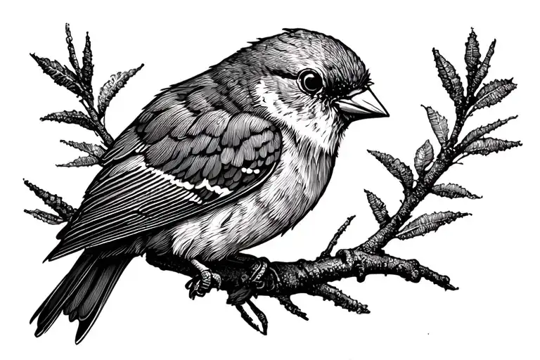 Darwin surrounded finch tattoo design idea
