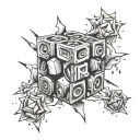 Risk Rich cube tattoo design idea
