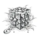 Risk Rich cube tattoo design idea