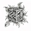 Risk Rich cube tattoo design idea