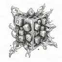 Risk Rich cube tattoo design idea