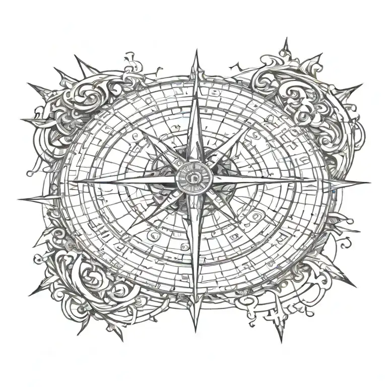 compass tattoo design idea