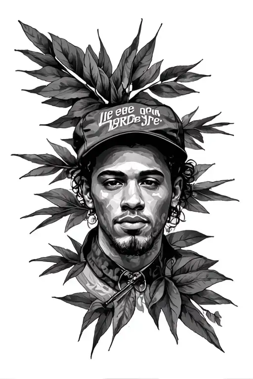 heavy quotes written on a minimal full tatto sleeve gang and trap and swag tattoo design idea