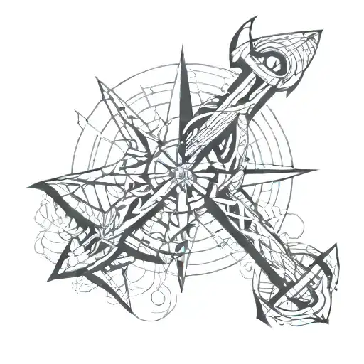 anchor and propeller tattoo design idea