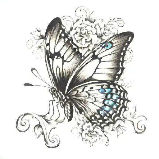 Suicide Awareness Butterfly tattoo design idea