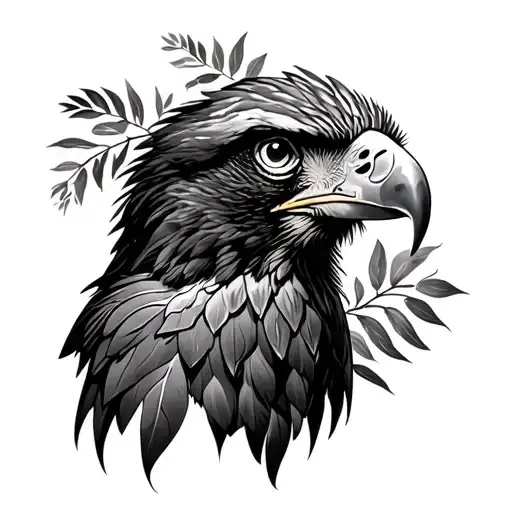 Australian wedge tail  eagle and native Australian plant  tattoo design idea