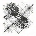 I want an original joint tattoo for my two cousins ​​(Elisa and Clare), my sister (Inès) and my little cousin tattoo design idea