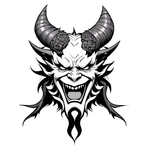 Japanese Devil tattoo design idea
