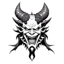 Japanese Devil tattoo design idea