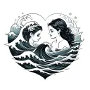 waves/sea love friends niece enough tattoo design idea