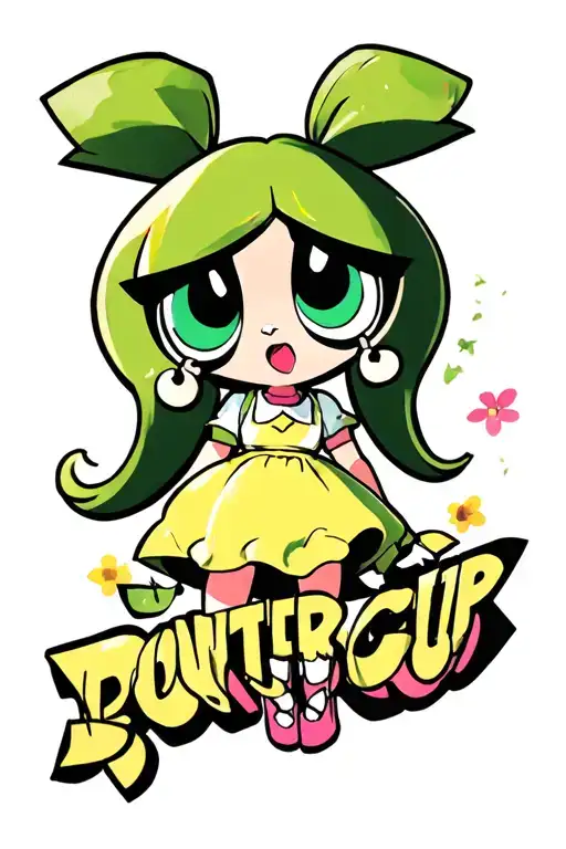 Powerpuff Girls buttercup tattoo design idea