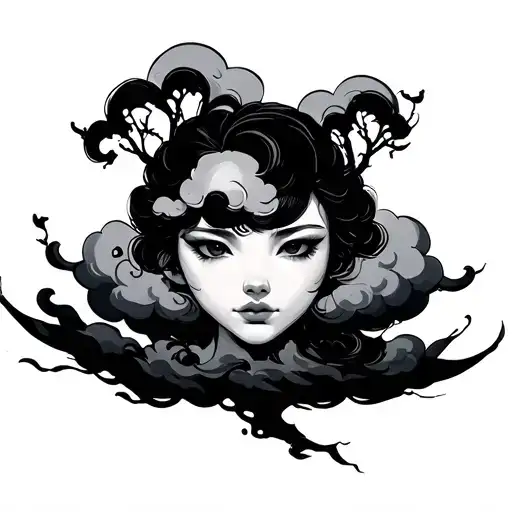 Cloud Japanese tattoo design idea