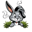 bugs bunny smoking weed tattoo design idea