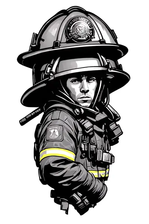 firefighter  tattoo design idea