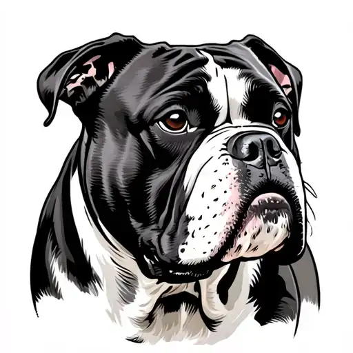 American Bulldog tattoo design idea