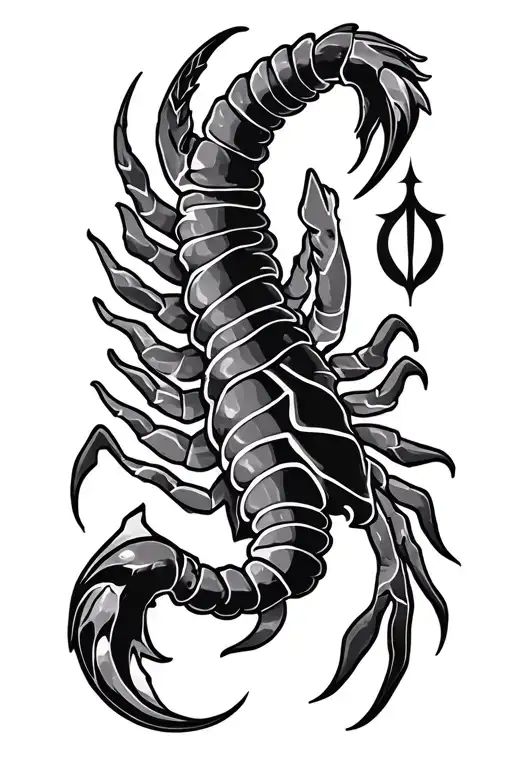 vertical tattoo with scorpio, sagittarius, and pisces symbols tattoo design idea