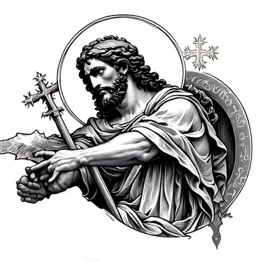 st Christopher patron Saint tattoo design idea