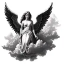 Angel Wings With Clouds tattoo design idea