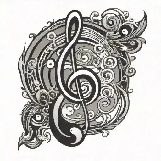 treble clef bass clef tattoo design idea