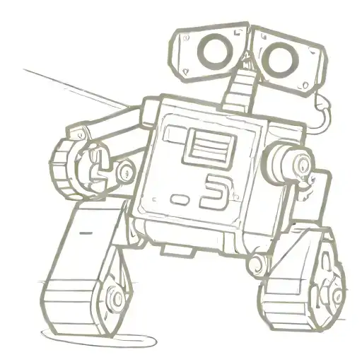 line work style wall-e tattoo design idea