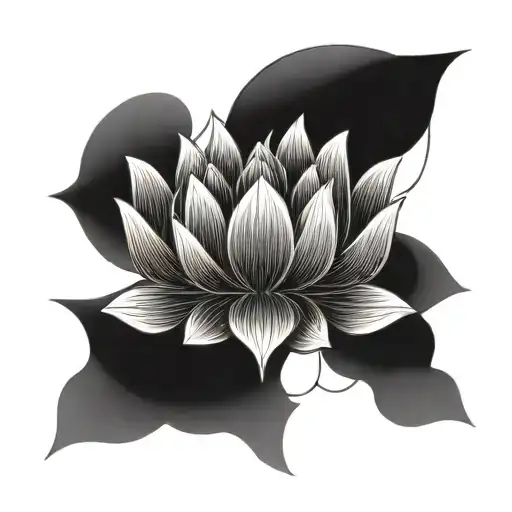 geometric lotus flower with the bottom half resembling a phoenix  tattoo design idea