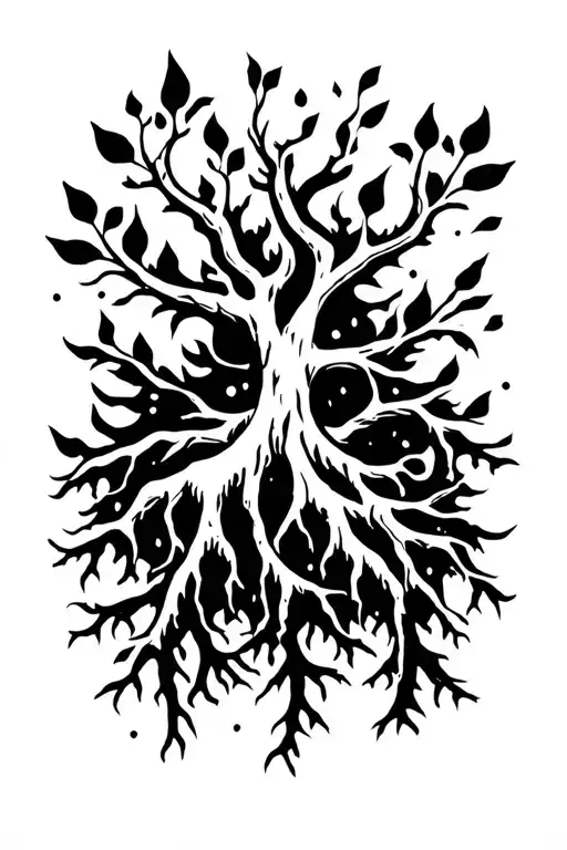 Tree Roots for wedding ring finger tattoo design idea