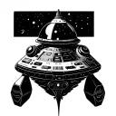spaceship dj tattoo tattoo design idea