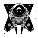 spaceship dj tattoo tattoo design idea