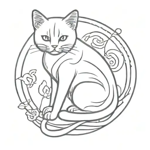 cat organ donation symbol tattoo design idea