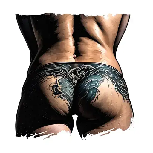 Buttocks tattoo design idea