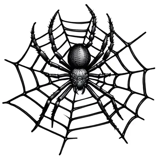 spider and web design tattoo design idea