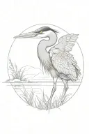 great blue heron tattoo design idea