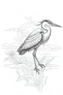 great blue heron tattoo design idea