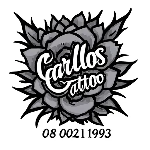 birth date 08 02 1993 carlos name tattoo design idea