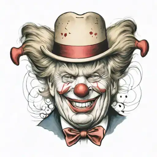 Donald trump as a clown tattoo design idea