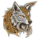 shoulder celtic wolf  tattoo design idea