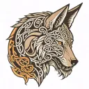 shoulder celtic wolf  tattoo design idea