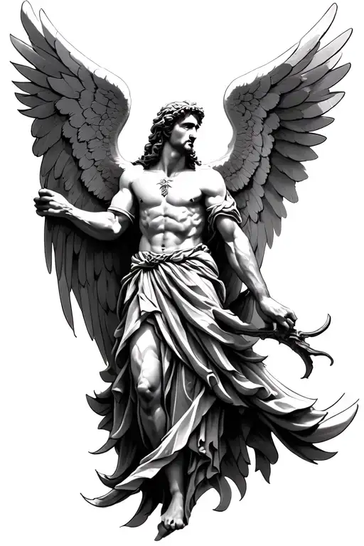 st. michael archangel tattoo design idea