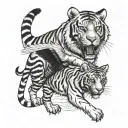 A tiger with an buzzard perched on tigers back tattoo design idea