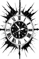 Broken roman Numeral clock face tattoo design idea