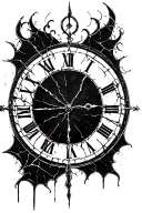 Broken roman Numeral clock face tattoo design idea