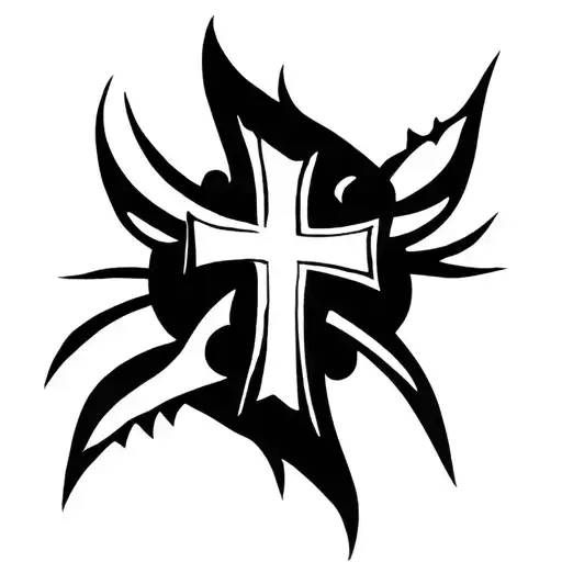tribal cross tattoo tattoo design idea