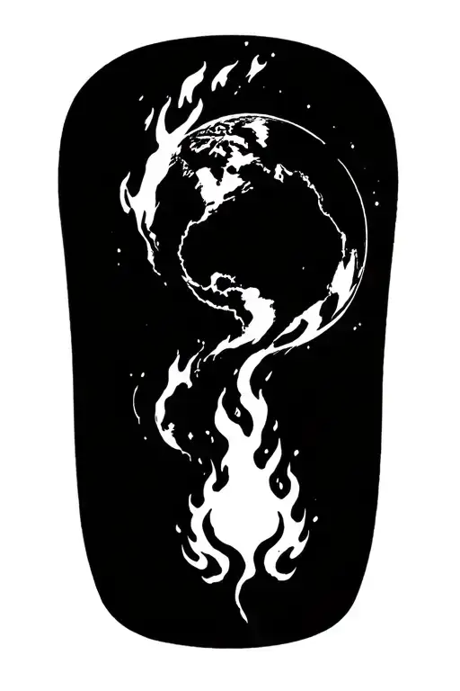 the world on fire around you but your still standing  tattoo design idea