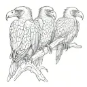 vultures sitting on skill tattoo design idea