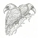 vultures sitting on skill tattoo design idea
