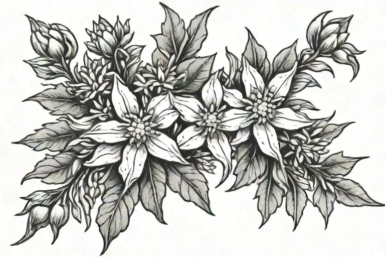 edelweiss flowers tattoo design idea