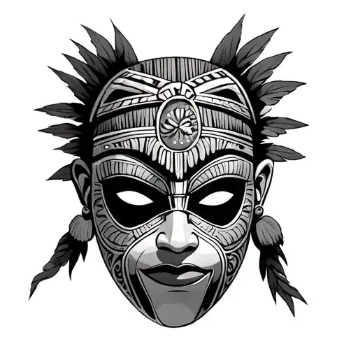 Liberia Krew Tribe Mask Made tattoo design idea