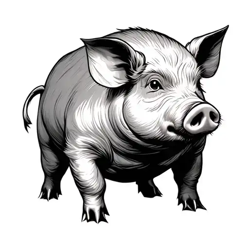 pig japanese traditional art  tattoo design idea